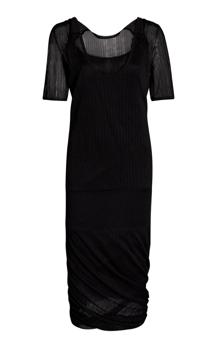 Bottega Veneta Ribbed-knit Silk Midi Dress