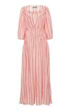 Three Graces London Arabella Shirred Cotton-voile Maxi Dress