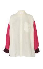 Victoria Beckham Oversized Textured Cloque Color Block Blouse
