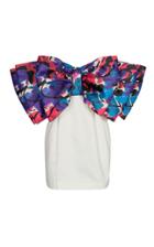Moda Operandi Rotate Natalie Bow-detailed Printed Satin Strapless Mini Dress