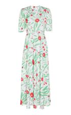 Vika Gazinskaya Hand-drawn Floral Crepe Dress