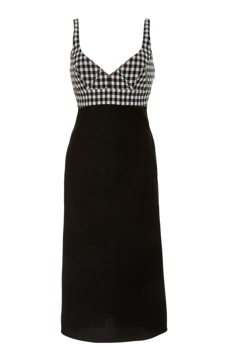 Tome Gingham Crepe Bodice Dress