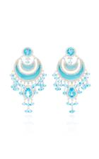 Amrapali Gold Chandelier Earrings With Diamond And Blue Topaz