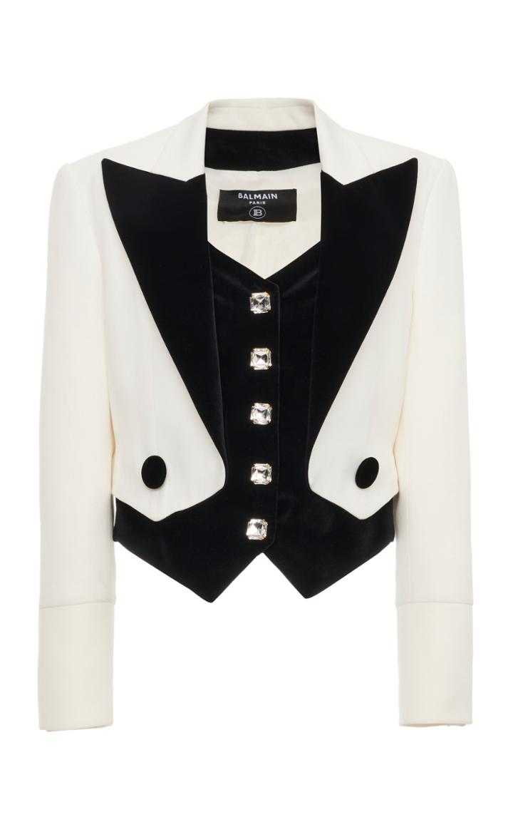 Moda Operandi Balmain Two-tone Crepe Blazer