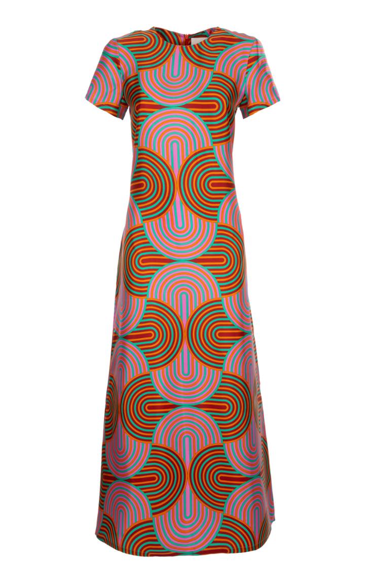 La Doublej Swing Printed Silk Dress