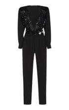 Alessandra Rich Wool Crepe Jumpsuit