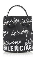 Balenciaga Wheel Xs Embroidered Printed Shell Bucket Bag