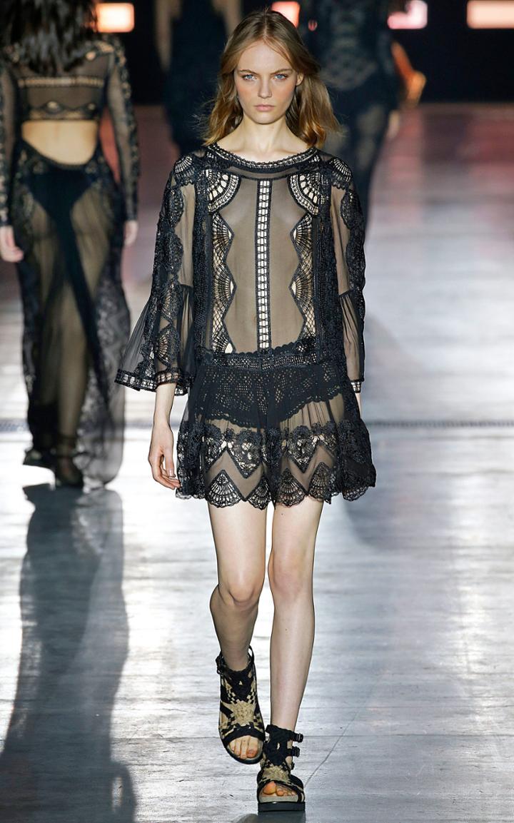 Alberta Ferretti Sheer Silk Mini Dress