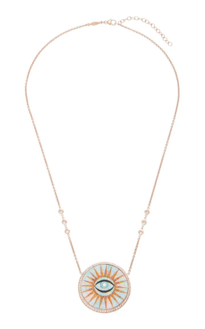 Jacquie Aiche 14k Gold Diamonds And Opal Necklace