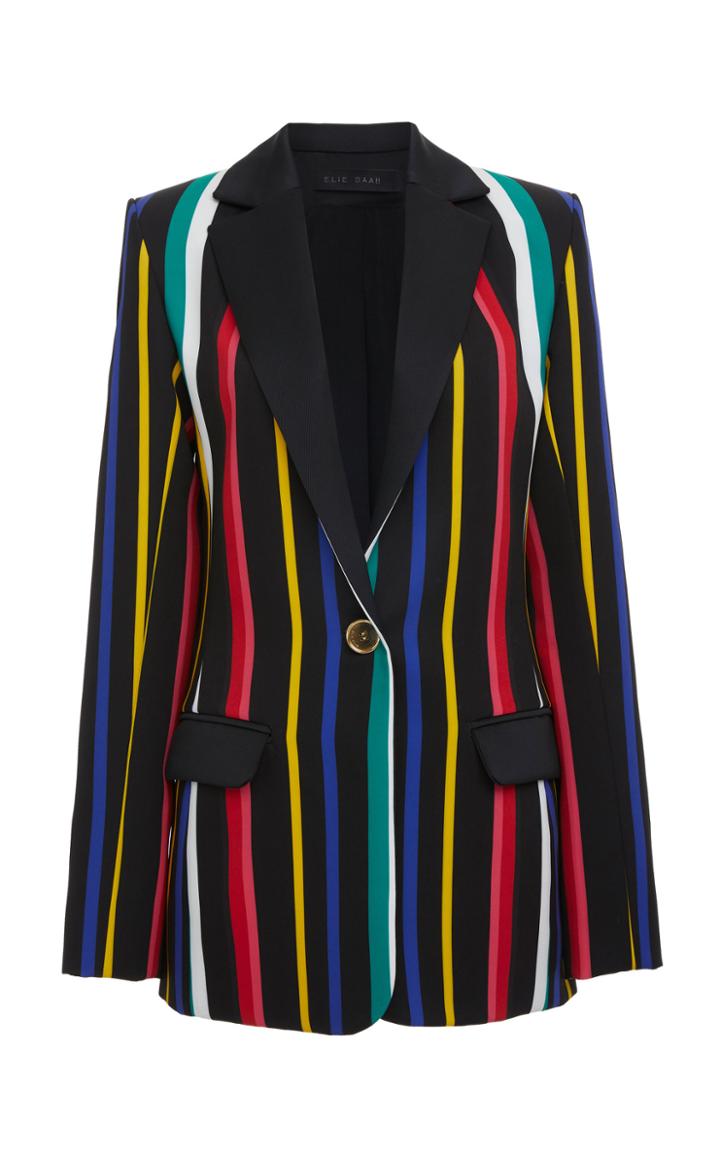 Elie Saab Striped Cady Tuxedo Jacket