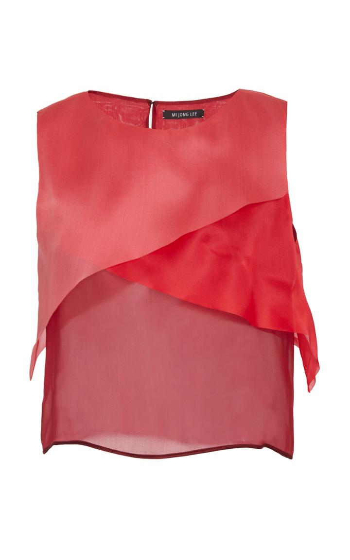 Mi Jong Lee Sleeveless Layered Organza Short Top