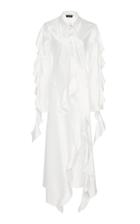 Ellery Temptress Frilled Front-slit Satin Maxi Dress