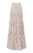 Giambattista Valli Floral Tiered Silk Maxi Skirt