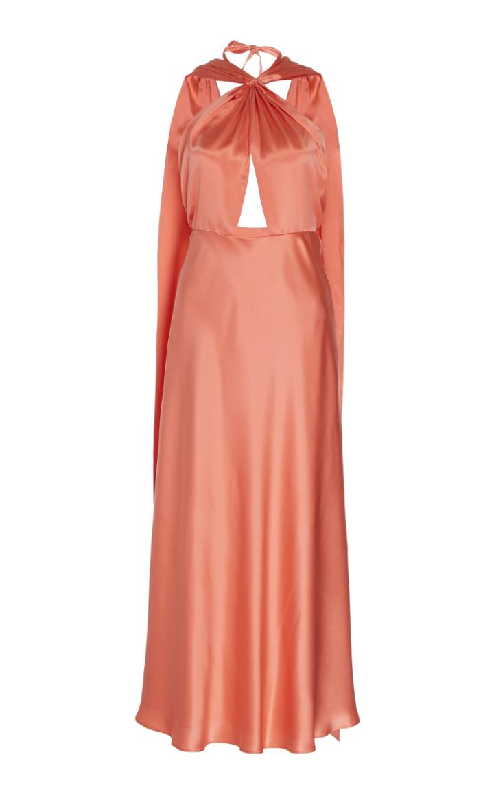 Markarian Lake Satin-effect Silk Cape Dress