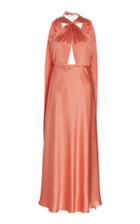 Markarian Lake Satin-effect Silk Cape Dress
