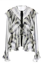 Alberta Ferretti Ruffle Silk Chiffon Blouse