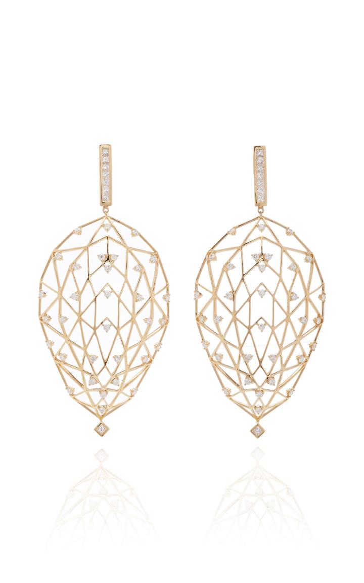 Hueb Gold And Diamond Teardrop Earrings