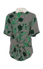 Lela Rose Front Tie Top With Detachable Collar