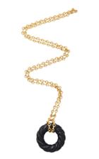 Moda Operandi Brinker & Eliza Gold-plated Eternity Onyx Pendant Necklace