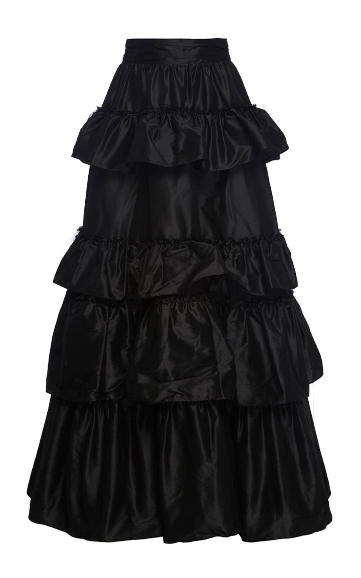 Moda Operandi Aje Allgro Tiered Crepe De Chine Maxi Skirt Size: 4