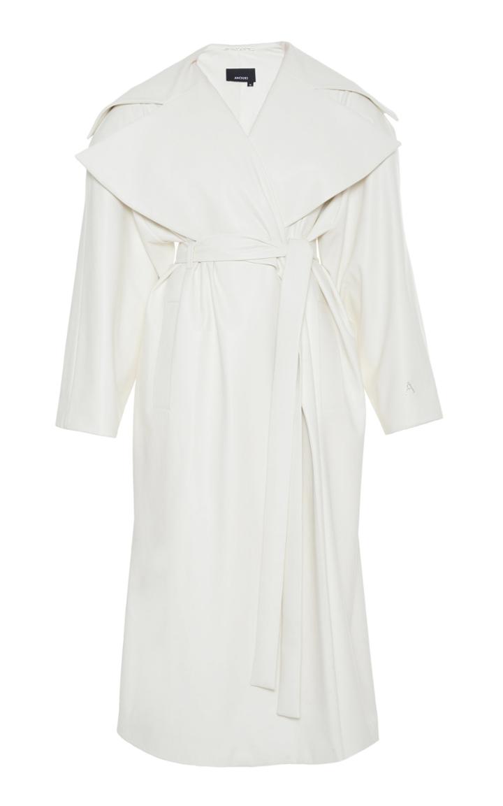 Moda Operandi Anouki Wide Collar Vegan Leather Trench Coat