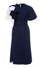Delpozo Cotton Bicolor Dress With Belt