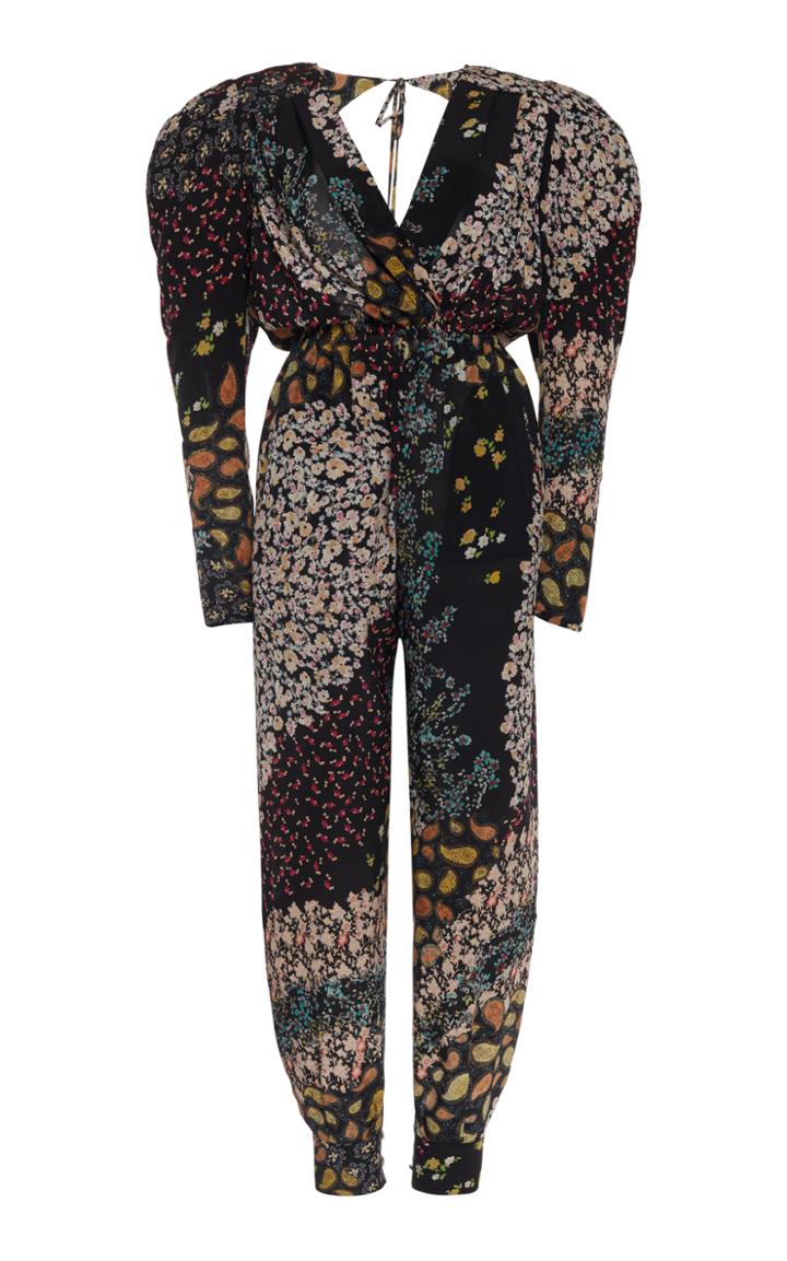 Etro Printed Silk Wrap Jumpsuit
