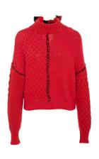 Jonathan Cohen Crewneck Cotton And Silk Waffle-knit Sweater