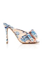 Tabitha Simmons X Johanna Ortiz Lollie Printed Bow-detailed Silk Mules