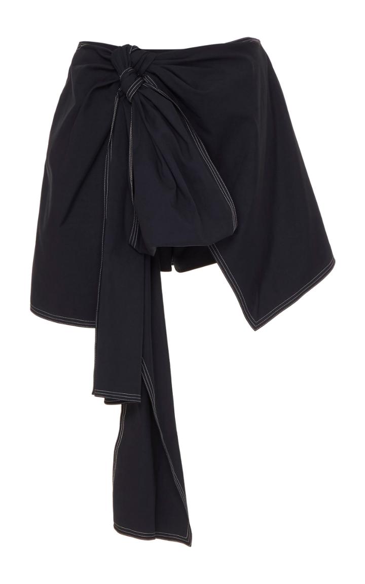 Moda Operandi Oscar De La Renta Bow-accented Cotton Skort Size: 0