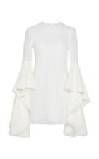 Giambattista Valli Embroidered Cotton Mini Dress With Flared Sleeves