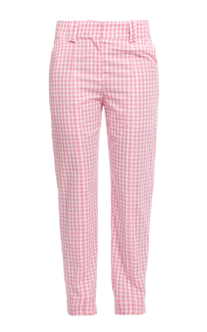 Moda Operandi Balmain Gingham Cotton Carrot-leg Trousers
