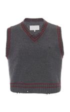 Moda Operandi Maison Margiela Cropped Wool-blend Sweater Vest Size: Xs