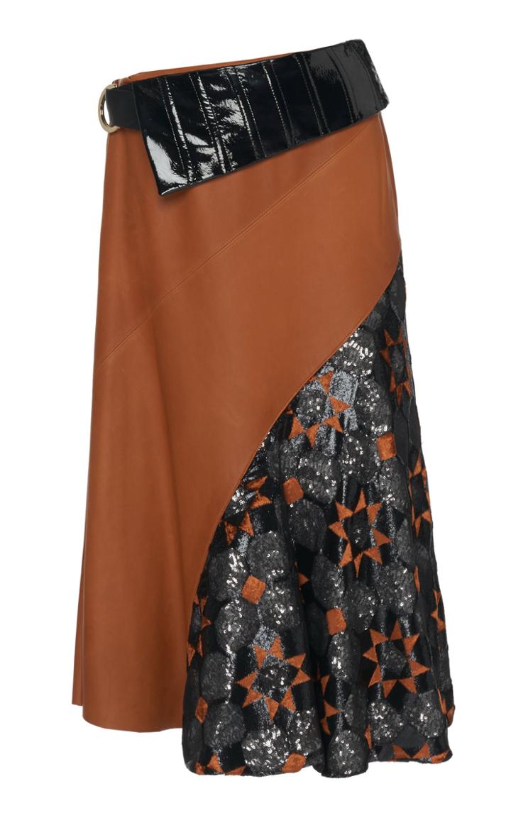 Mary Katrantzou Gunta Nappa Leather Skirt