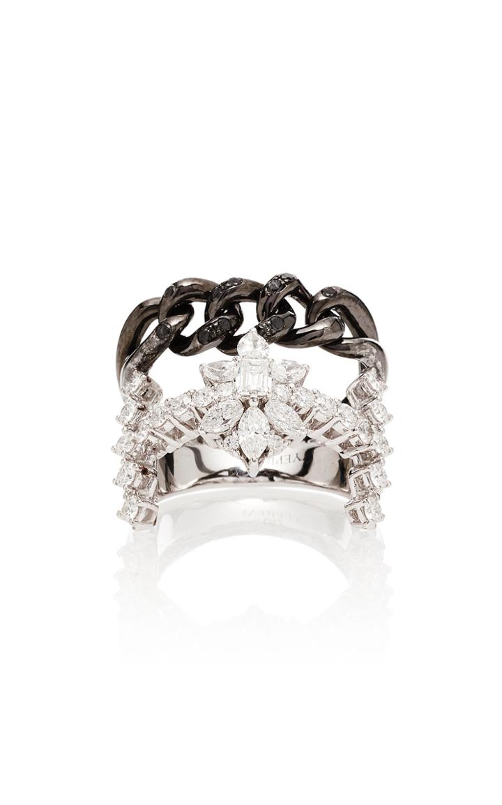 Yeprem Stack Illusion Black Strada Chain And Diamond Ring