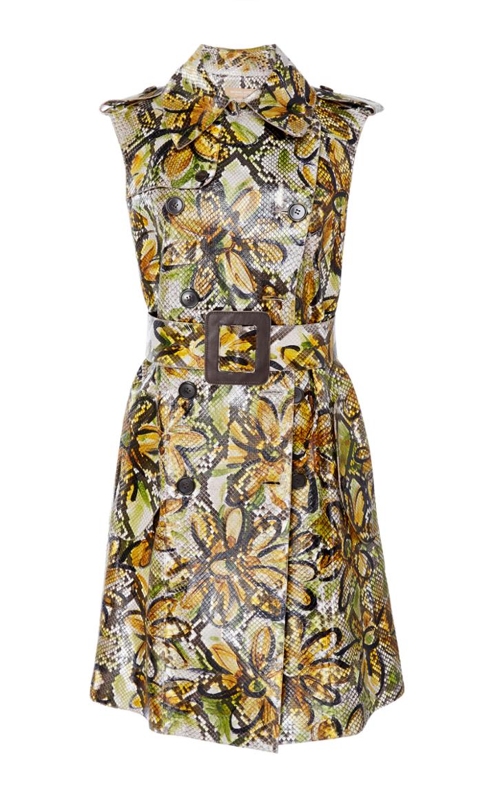 Michael Kors Collection Python Belted Trench Dress