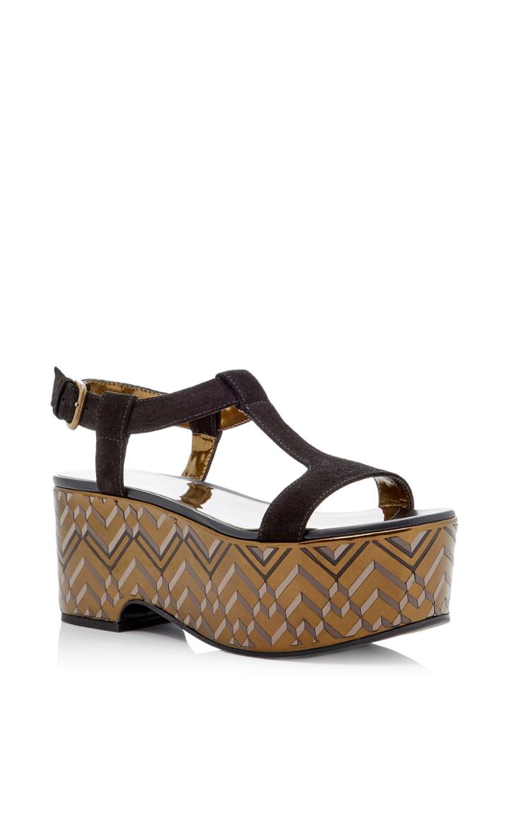 Tomas Maier Gotham Metallic Platform Sandal