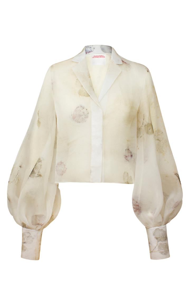 Moda Operandi Alejandra Alonso Rojas Puffed Sleeve Silk Blouse