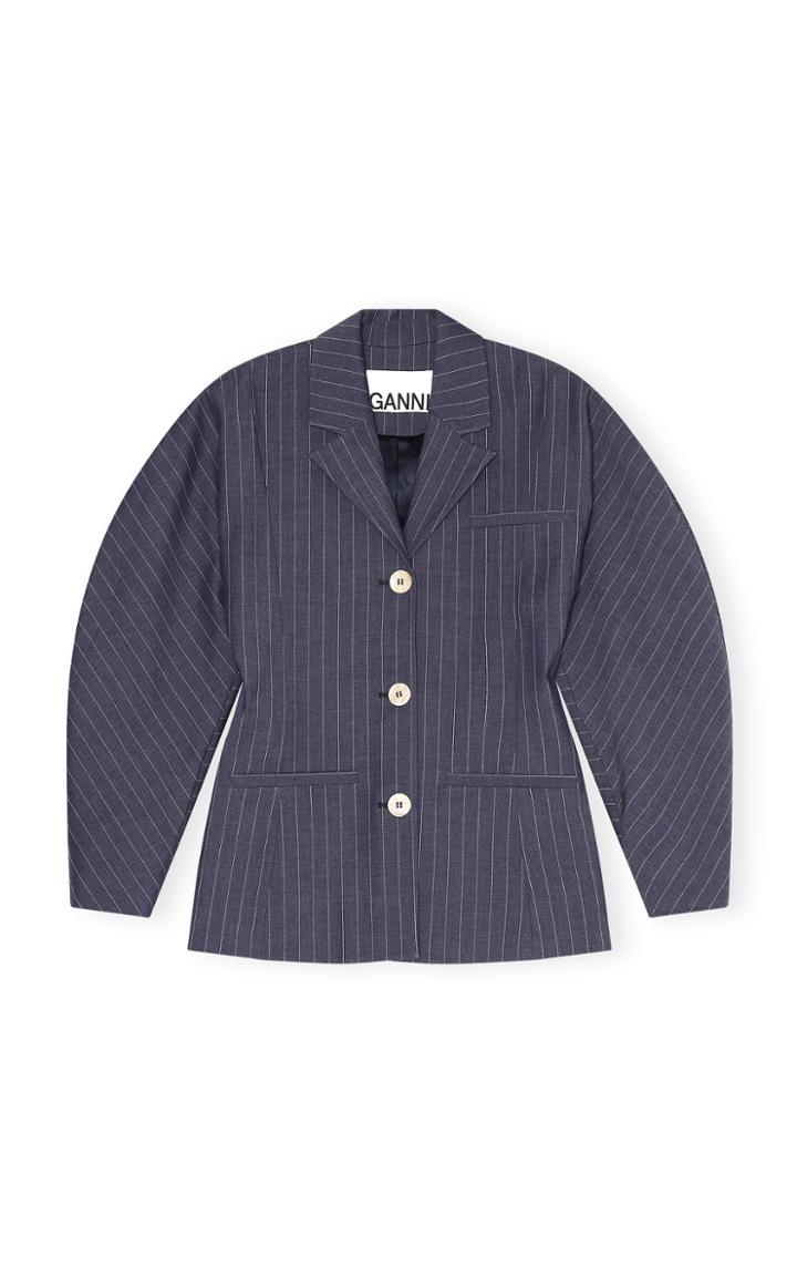 Moda Operandi Ganni Stretch Stripe Shirt Jacket