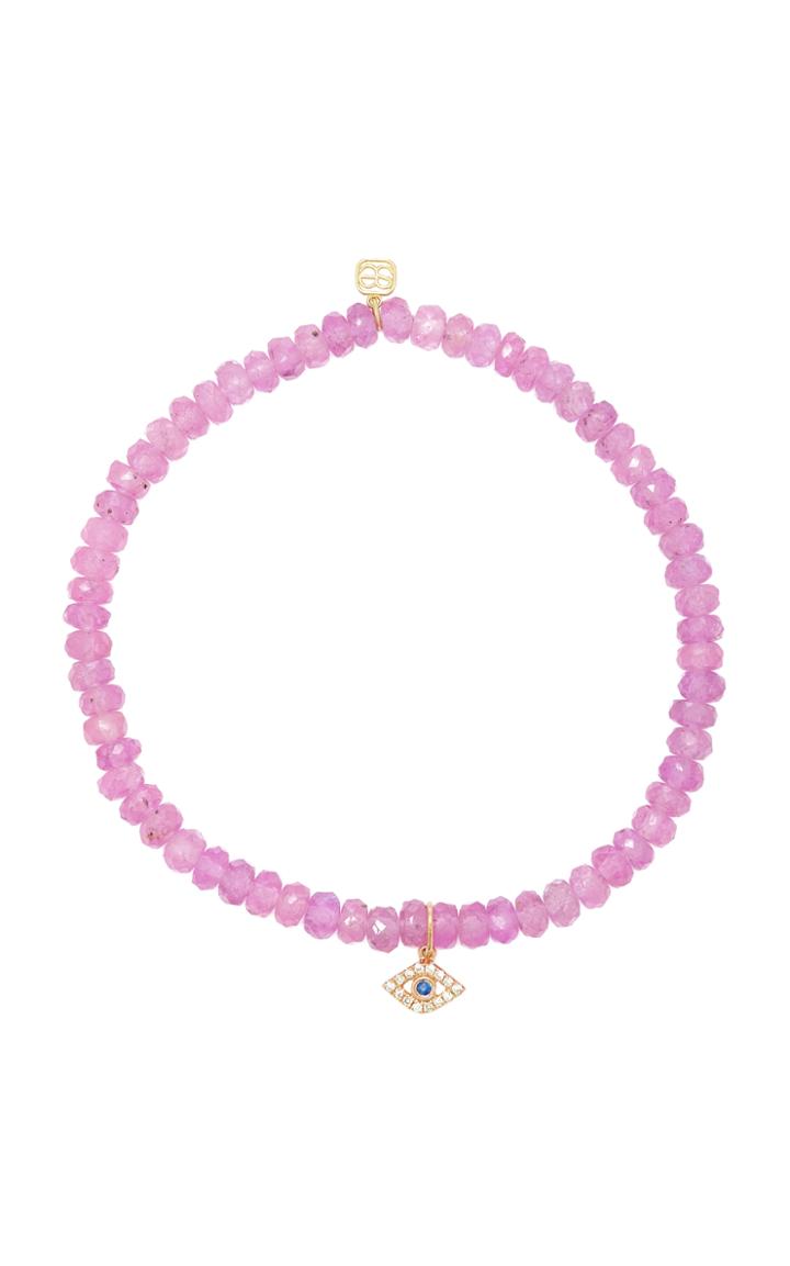 Sydney Evan Tiny Bezel Evil Eye Charm Bracelet