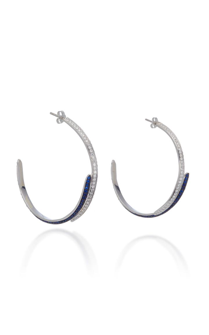 Ralph Masri Large Layered Diamond And Sapphire Hoops