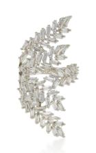 Fallon Deco Fern Rhodium-plated Crystal Ring