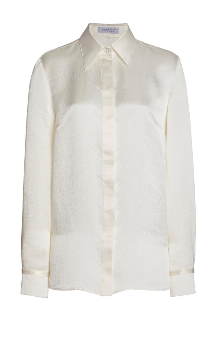 Moda Operandi Gabriela Hearst Cruz Silk Collared Shirt