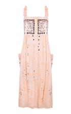 Moda Operandi Juliet Dunn Tie Shoulder Dress With Neon Orange Block Print