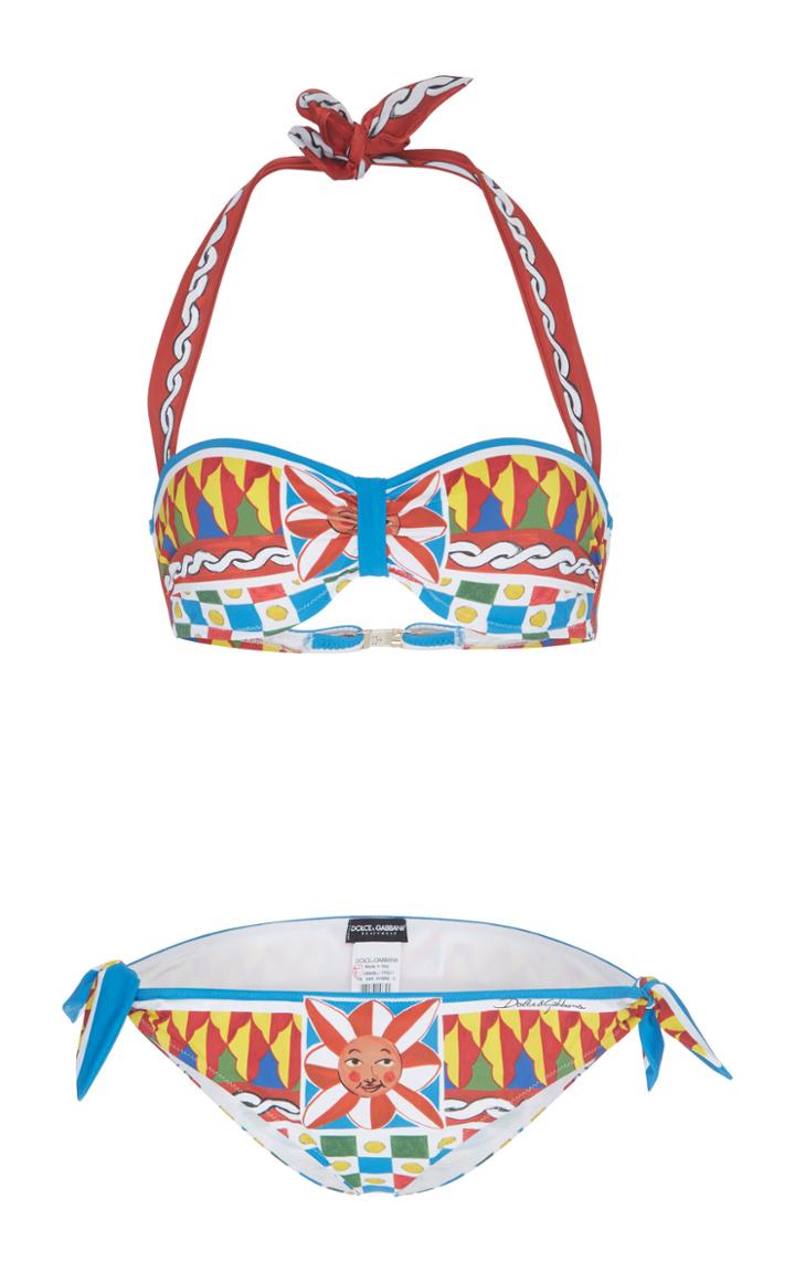 Dolce & Gabbana Printed Bandeau Bikini