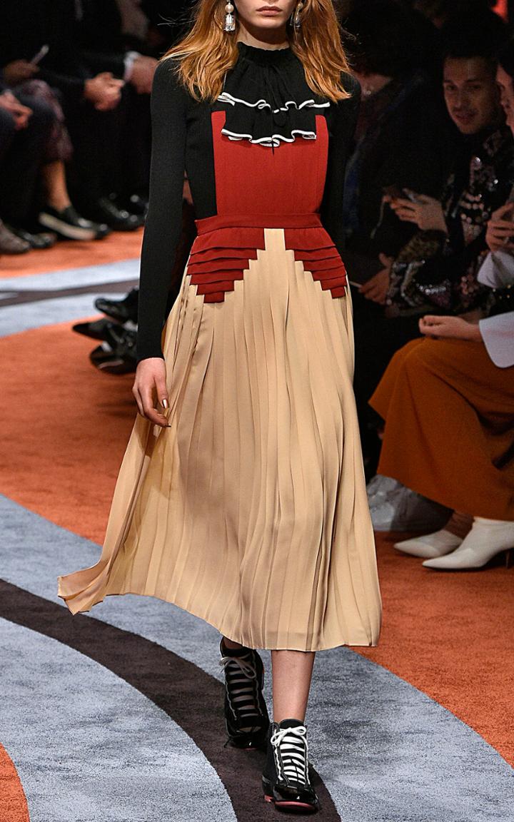 Marco De Vincenzo Pleated Satin Salopette Dress