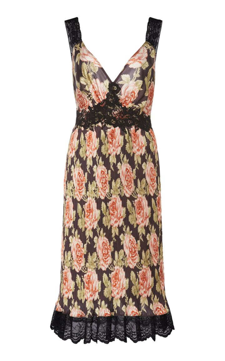 Paco Rabanne Floral Gauze Knee-length Dress