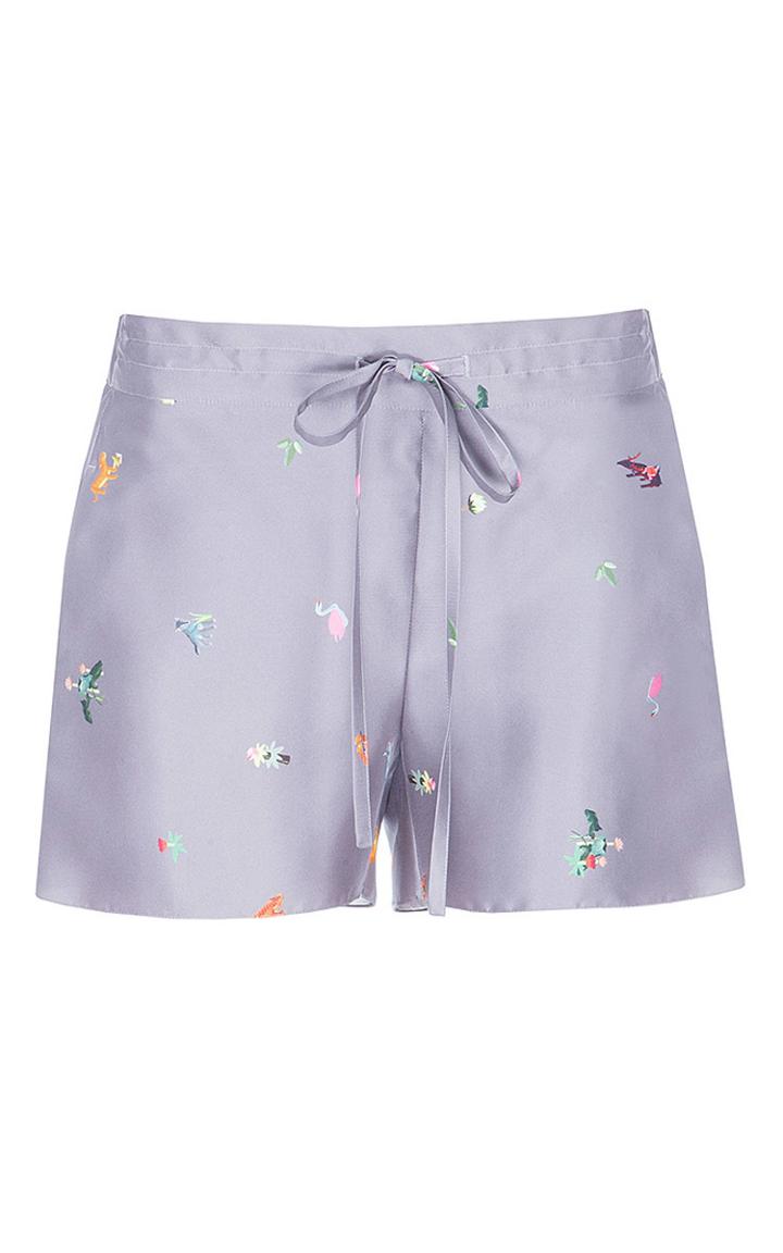 Lake Studio Printed Silk Drawstring Shorts