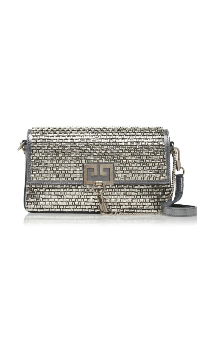 Givenchy Mirrored Crystal-embellished Leather Shoulder Bag