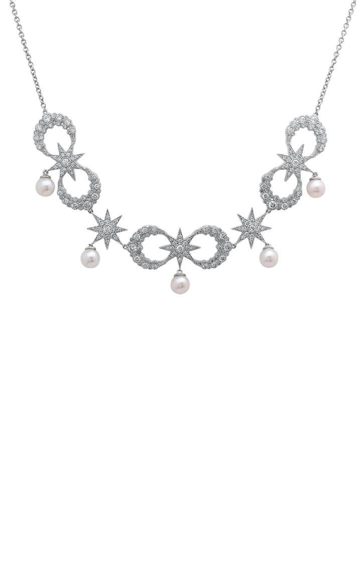 Colette Jewelry Moon 18k White Gold And Diamond Necklace